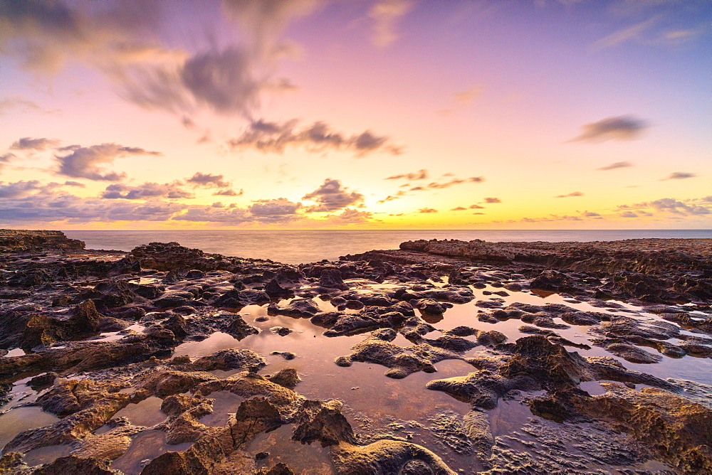 Devil's Bridge at sunrise, Antigua, Antigua and Barbuda, Leeward Islands, West Indies, Caribbean, Central America