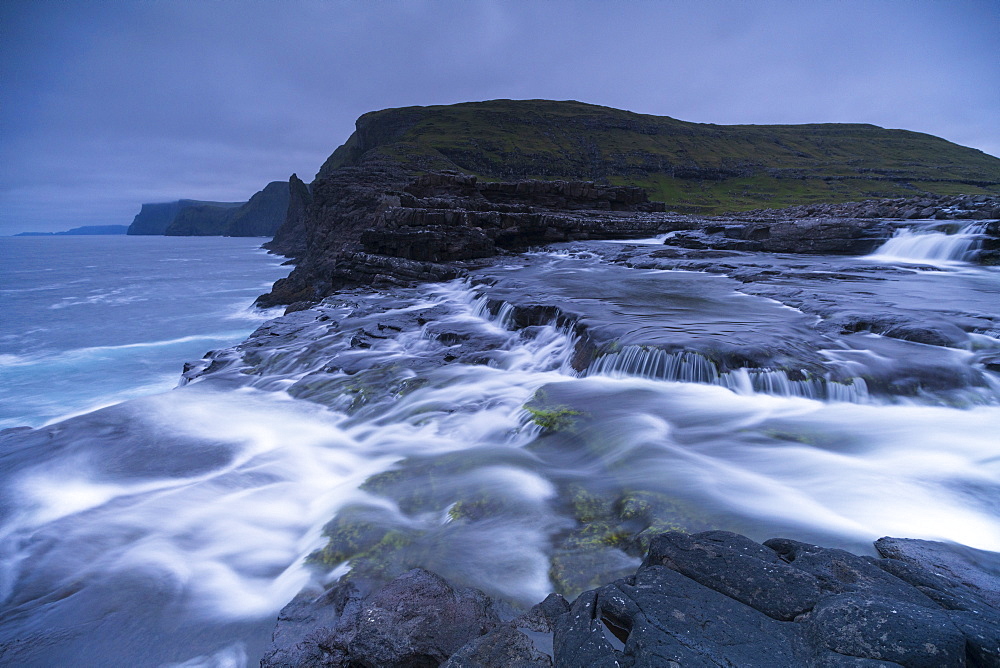 Bosdalafossur Waterfall, Vagar island, Faroe Islands, Denmark, Europe