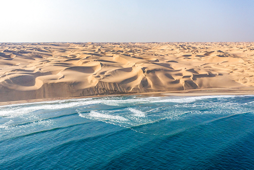 Namib desert, home to some of the most spectacular dunes of the world, continues right to the edge of the Atlantic Ocean, Namibia, Africa