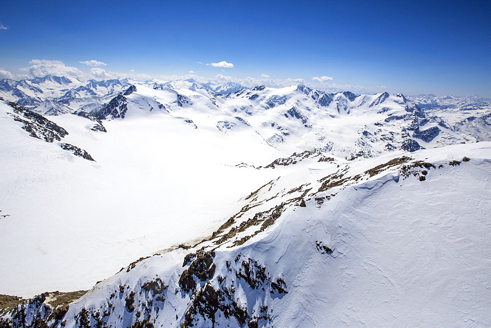 Aerial view of Mount Vioz, Valtellina, Lombardy, Italy, Europe