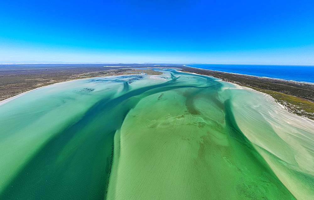 Panorama of the Langebaan Lagoon Marine Protected Area, West Coast National Park, Western Cape Province, South Africa, Africa