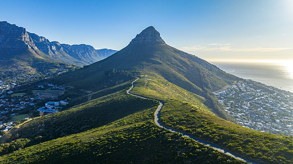 Aerial of the Lion's Head, Cape Town, South Africa, Africa