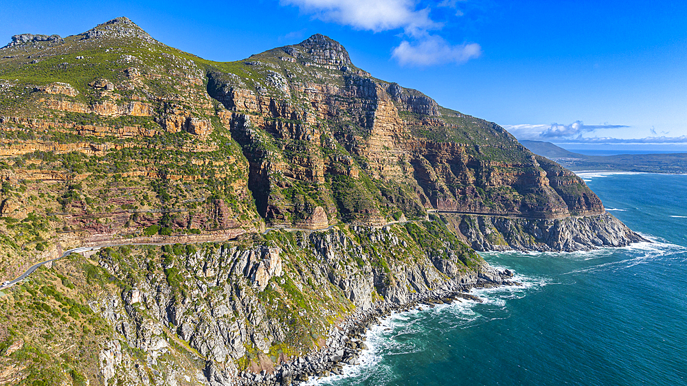 Aerial of Chapman´s Peak drive, Cape Town, Cape Peninsula, South Africa, Africa