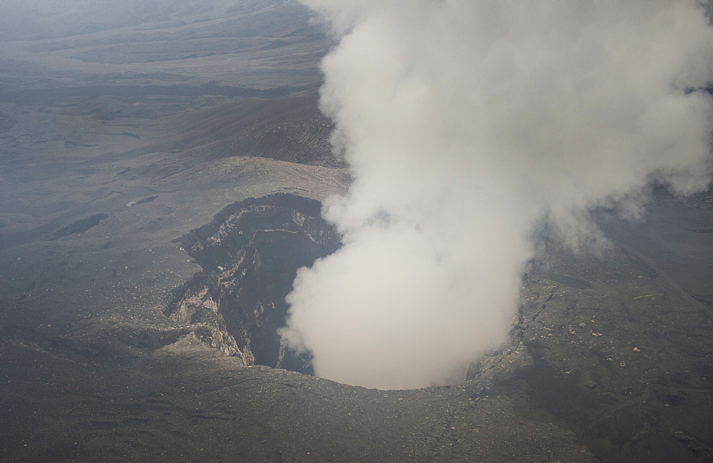 Smoking Ambrym volcano, Vanuatu, Pacific