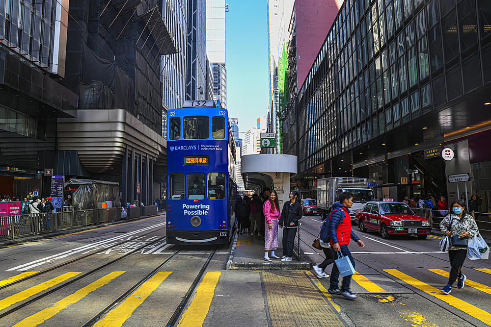 Tram in Central, Hongkong, China, Asia