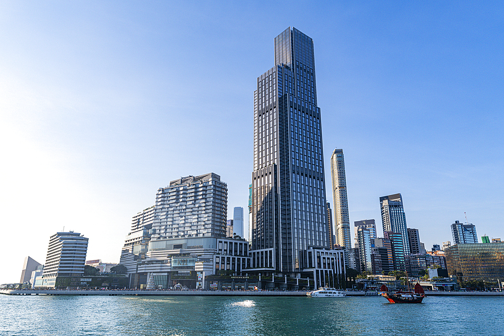 Highrise buildings in Victoria harbour, Hong Kong, China, Asia