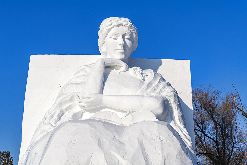 Giant snow sculpture at the Snow Sculpture Festival, Harbin, Heilongjiang, China, Asia