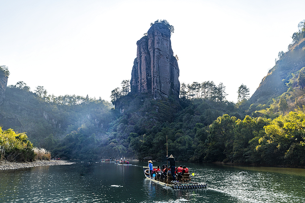 Rafting on the River of Nine Bends, Wuyi Mountains, UNESCO World Heritage Site, Fujian, China, Asia