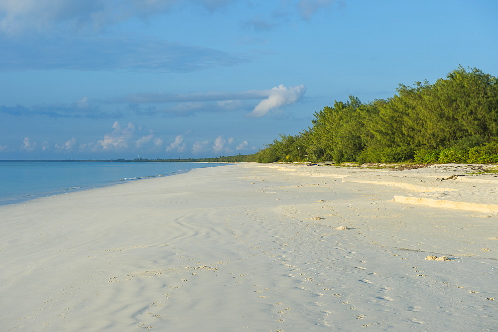 White sand beach at sunset, Ouvea, Loyalty Islands, New Caledonia, Pacific