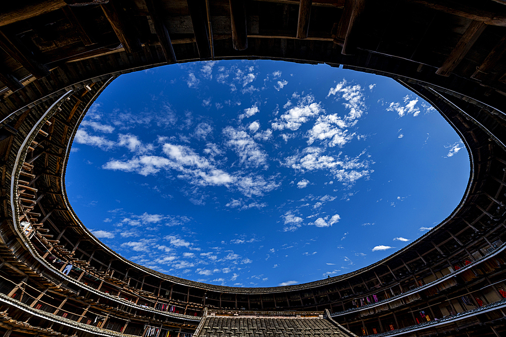 Yuchang largest Fujian Tulou, rural dwelling of the Hakka, Fujian, China, Asia