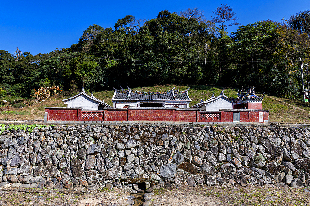 Temple in Taxia historic village, Fujian Tulou, rural dwelling of the Hakka, Fujian, China, Asia