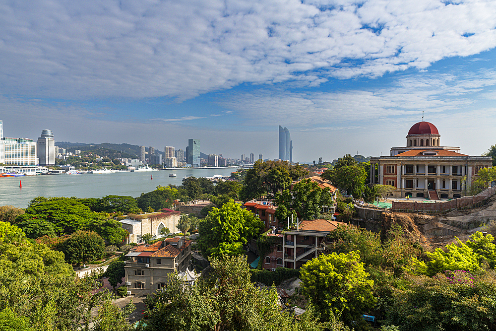 View over Kulangsu International Settlement, UNESCO World Heritage Site, Xiamen, Fujian, China, Asia