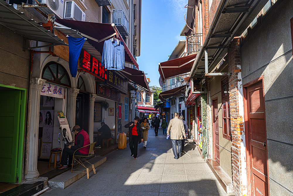 Pedestrian zone, Kulangsu International Settlement, UNESCO World Heritage Site, Xiamen, Fujian, China, Asia