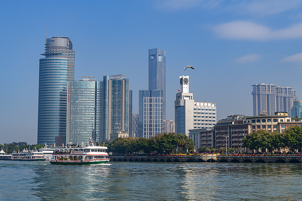 Skyline of Xiamen from the Kulangsu International Settlement, Xiamen, Fujian, China, Asia