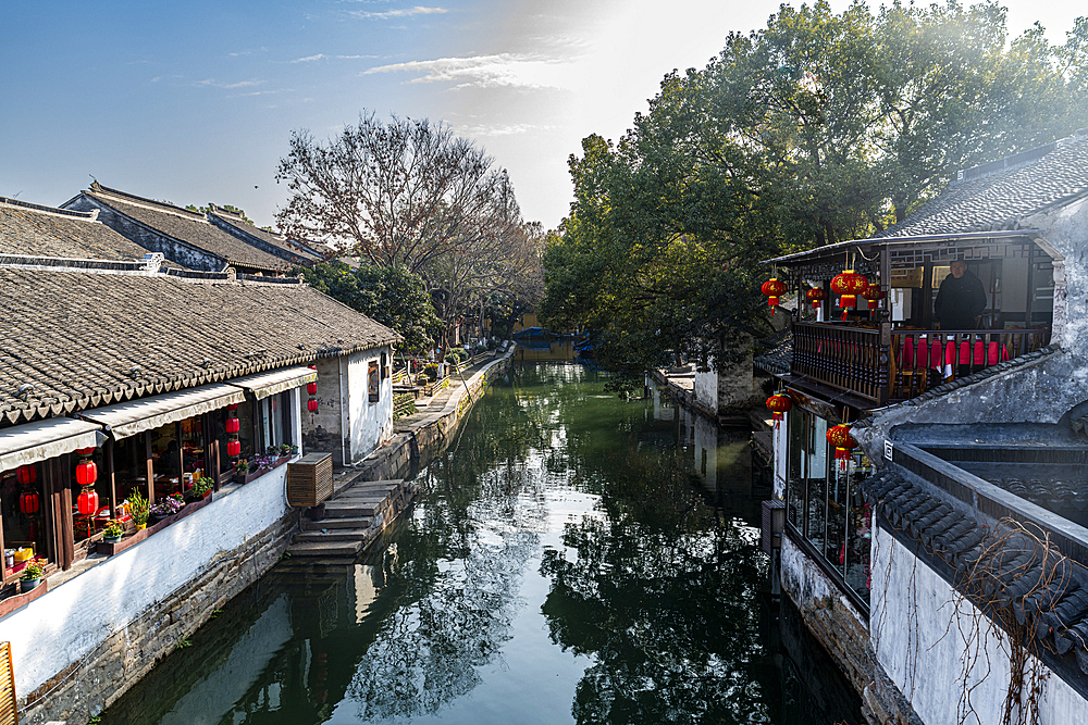 Water channel, Zhouzhuang water town, Jiangsu, China, Asia