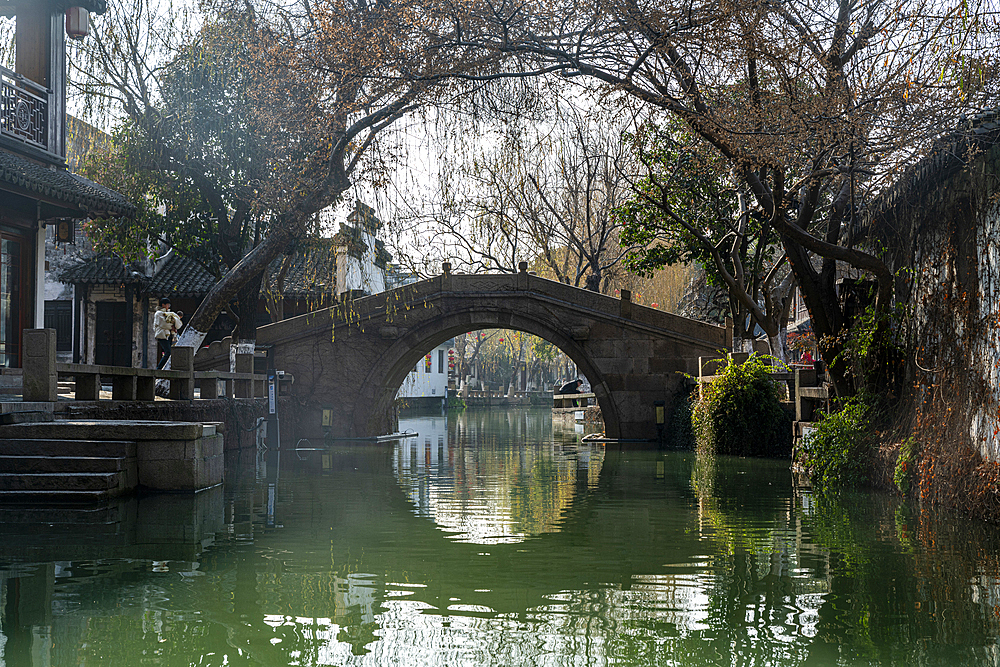 Water channel, Zhouzhuang water town, Jiangsu, China, Asia