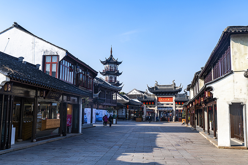 Pagoda in Zhouzhuang water town, Jiangsu, China, Asia