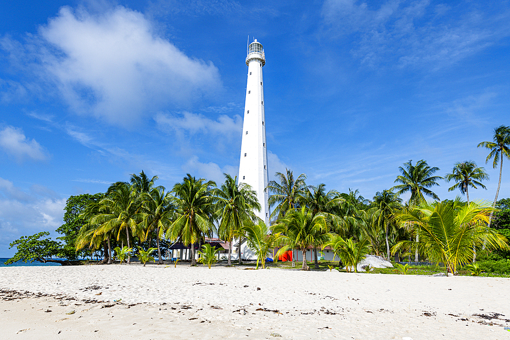 Old Indie Lighthouse, Lengkuas Island, Belitung island off the coast of Sumatra, Indonesia, Southeast Asia, Asia