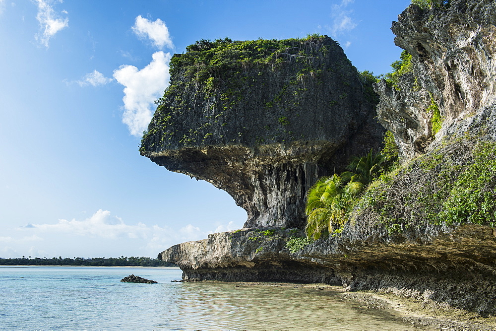 The grey Lekiny cliffs, Ouvea, Loyalty Islands, New Caledonia, Pacific