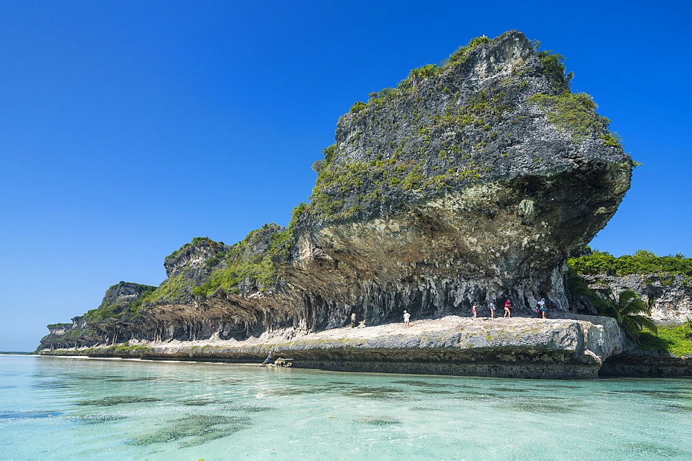 The grey Lekiny cliffs, Ouvea, Loyalty Islands, New Caledonia, Pacific