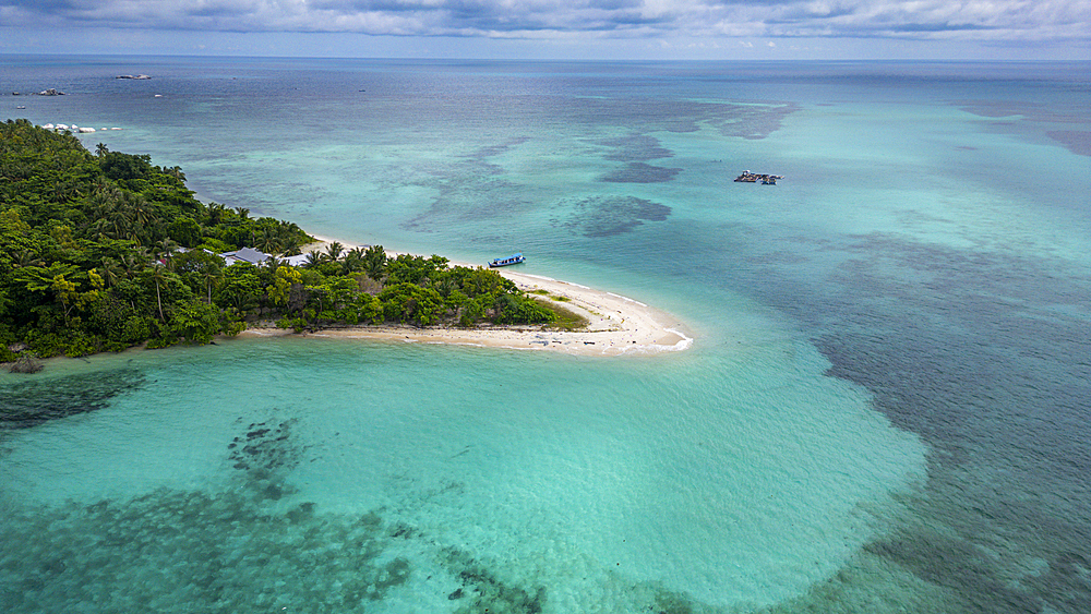 Aerial of Kepayang island, Belitung island off the coast of Sumatra, Indonesia, Southeast Asia, Asia