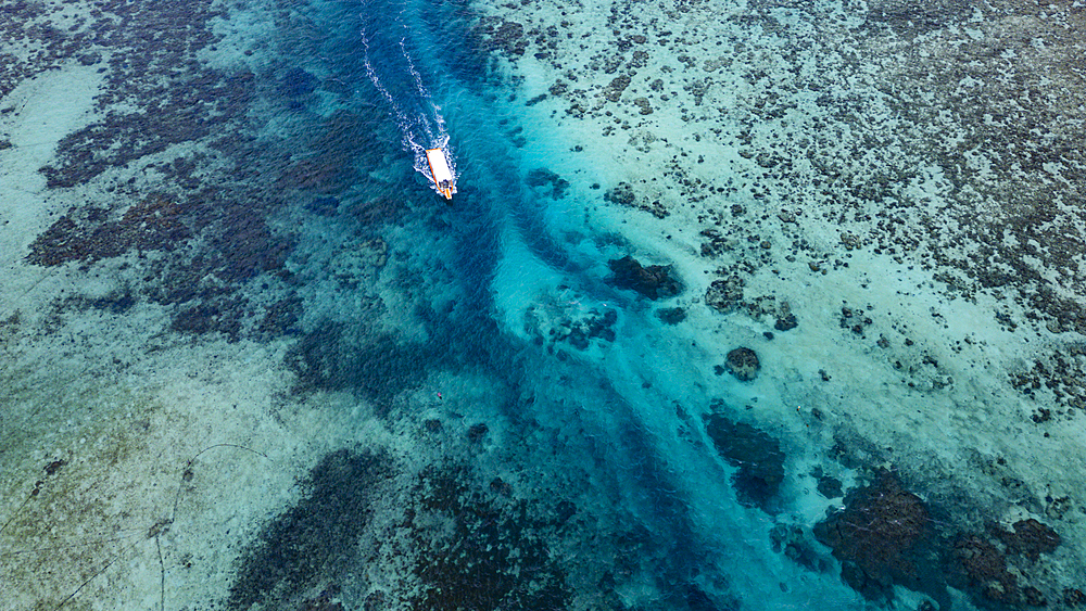 Aerial of Kabira Bay, Ishigaki, Yaeyama island group, Japan, Asia