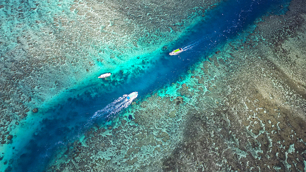 Aerial of Kabira Bay, Ishigaki, Yaeyama island group, Japan, Asia