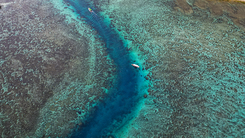 Aerial of Kabira Bay, Ishigaki, Yaeyama island group, Japan, Asia