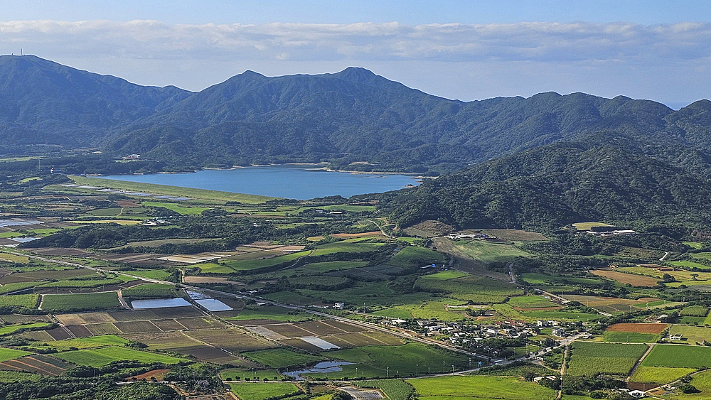 Aerial of Ishigaki, Yaeyama island group, Japan, Asia