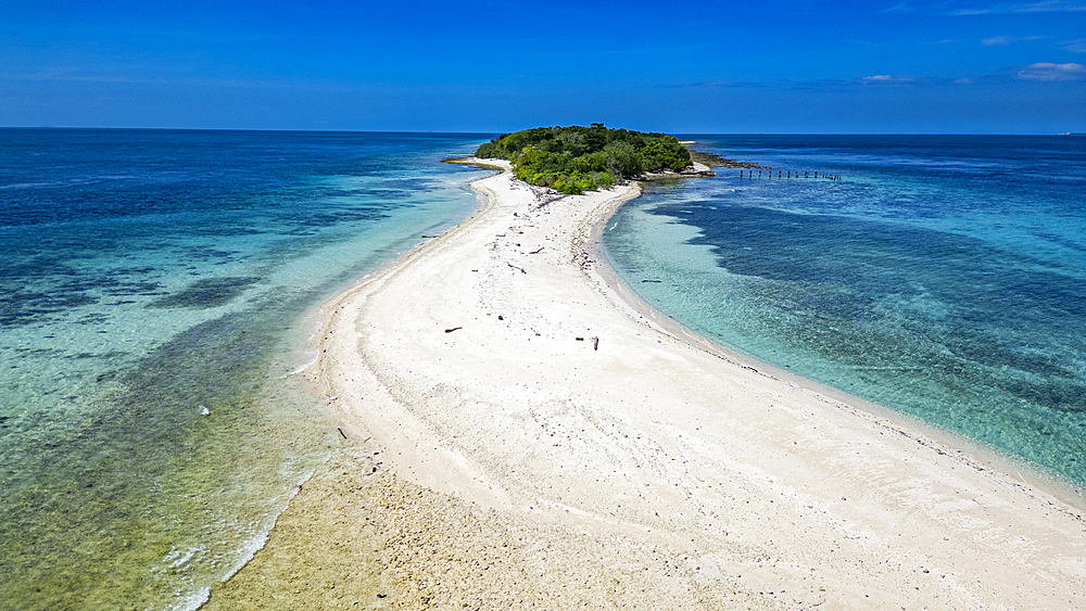 Aerial of Little Santa Cruz Island, Zamboanga, Mindanao, Philippines, Southeast Asia, Asia