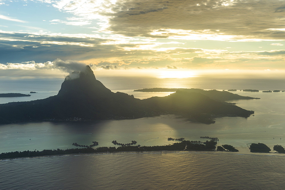 Aerial of Bora Bora, Society Islands, French Polynesia, Pacific