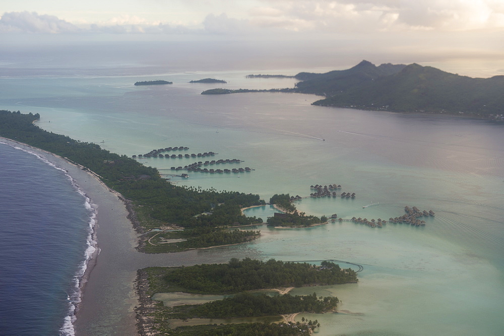 Aerial of Bora Bora, Society Islands, French Polynesia, Pacific