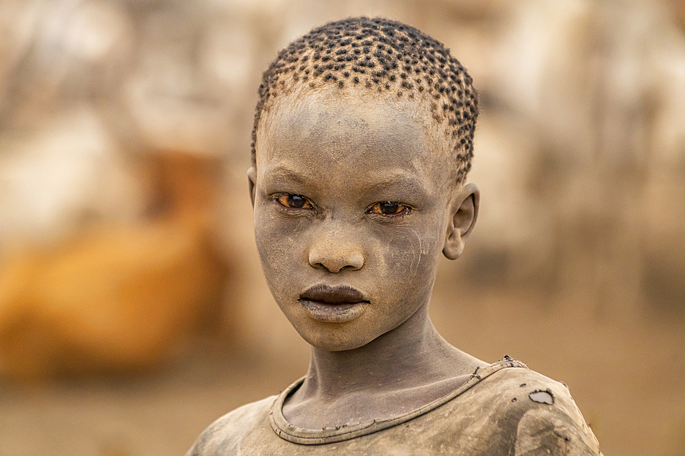 Dusty Mundari boy, Mundari tribe, South Sudan, Africa