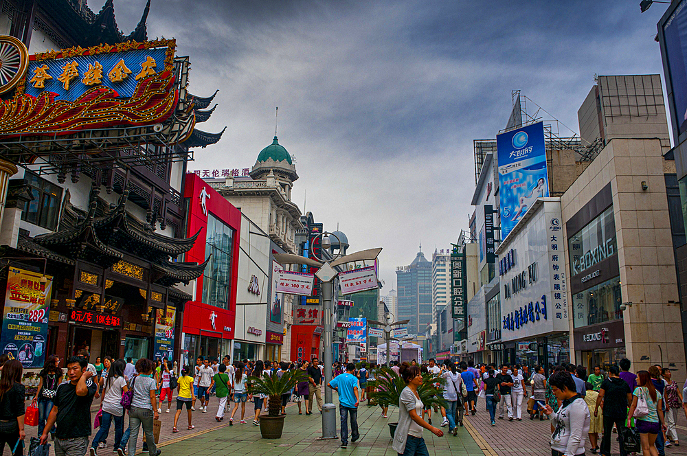 Pedestrian zone of Shenyang, Lianoning, China, Asia