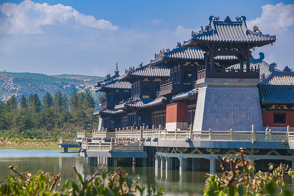 New tourist center at the Yungang Grottoes, ancient Buddhist temple grottoes, UNESCO World Heritage Site, Shanxi, China, Asia