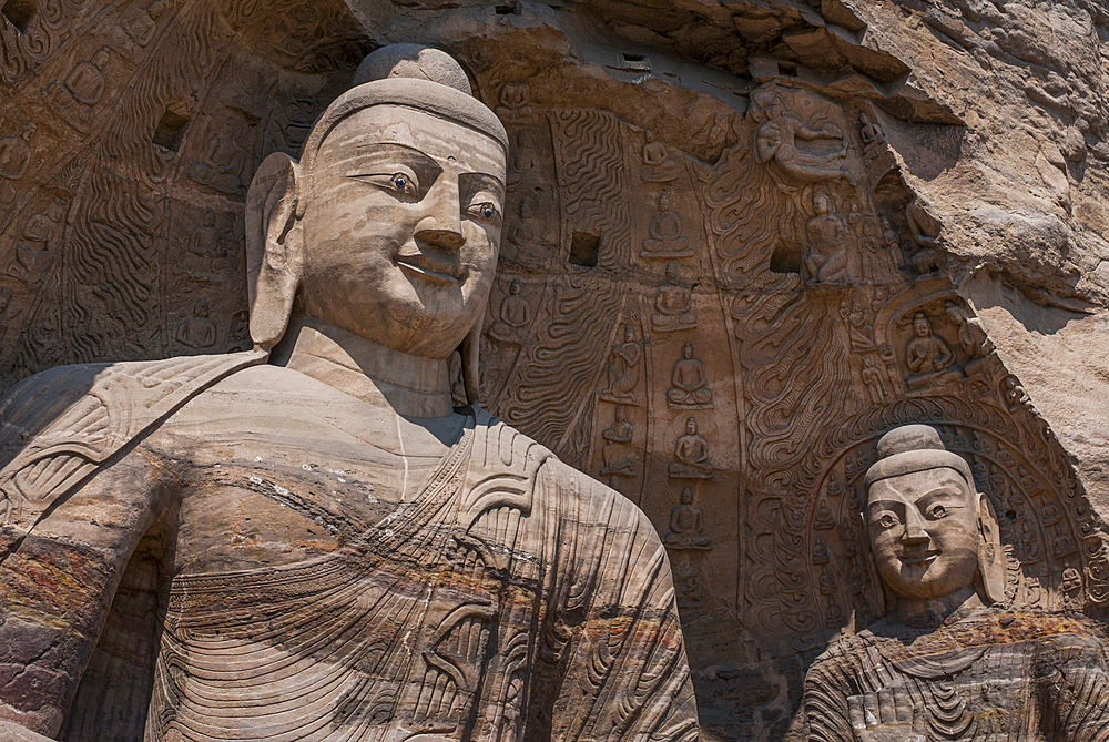 The Yungang Grottoes, ancient Buddhist temple grottoes, UNESCO World Heritage Site, Shanxi, China, Asia