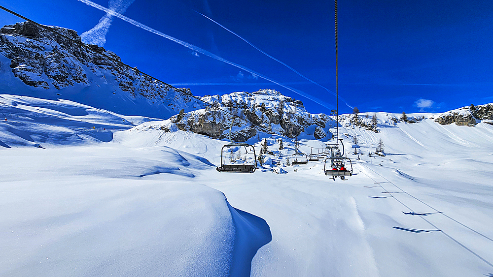 Ski lift, winter sports, Dolomites, Italy, Europe