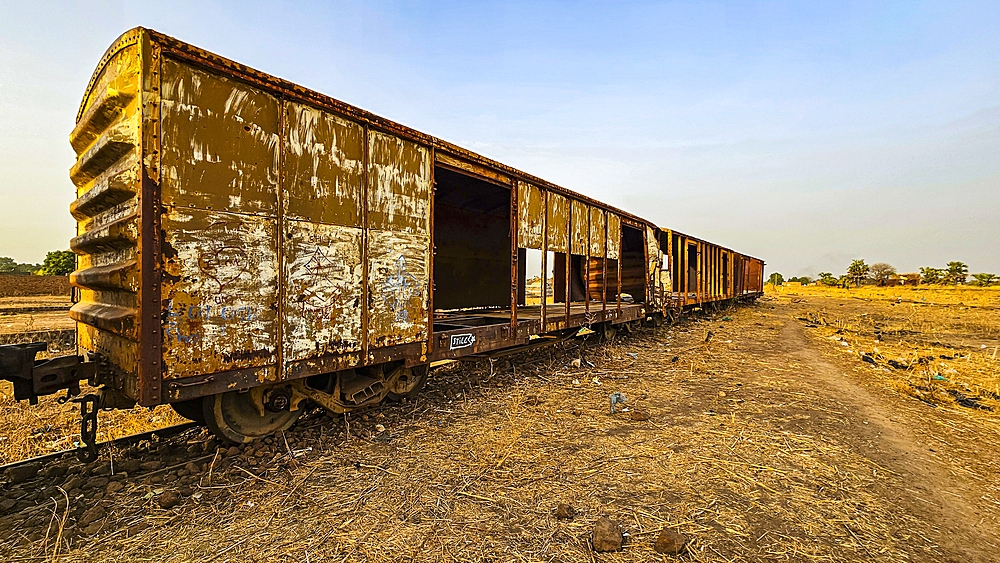 Old rusty railway carriages, Wau, Western Bahr el Ghazal, South Sudan, Africa