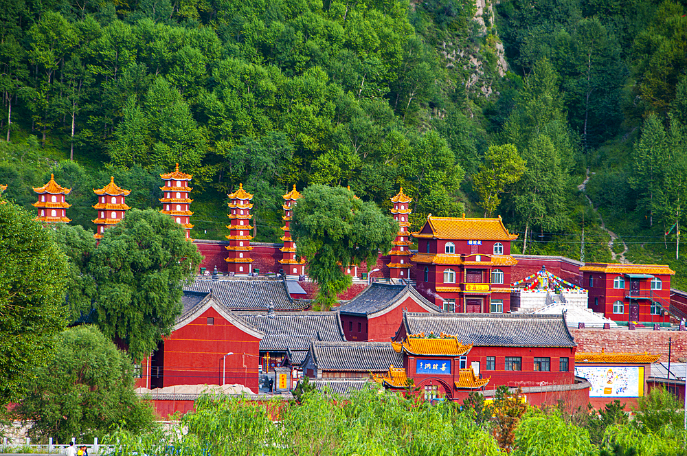 The monastery complex of Wudai Shan (Mount Wutai), UNESCO World Heritage Site, Shanxi, China, Asia