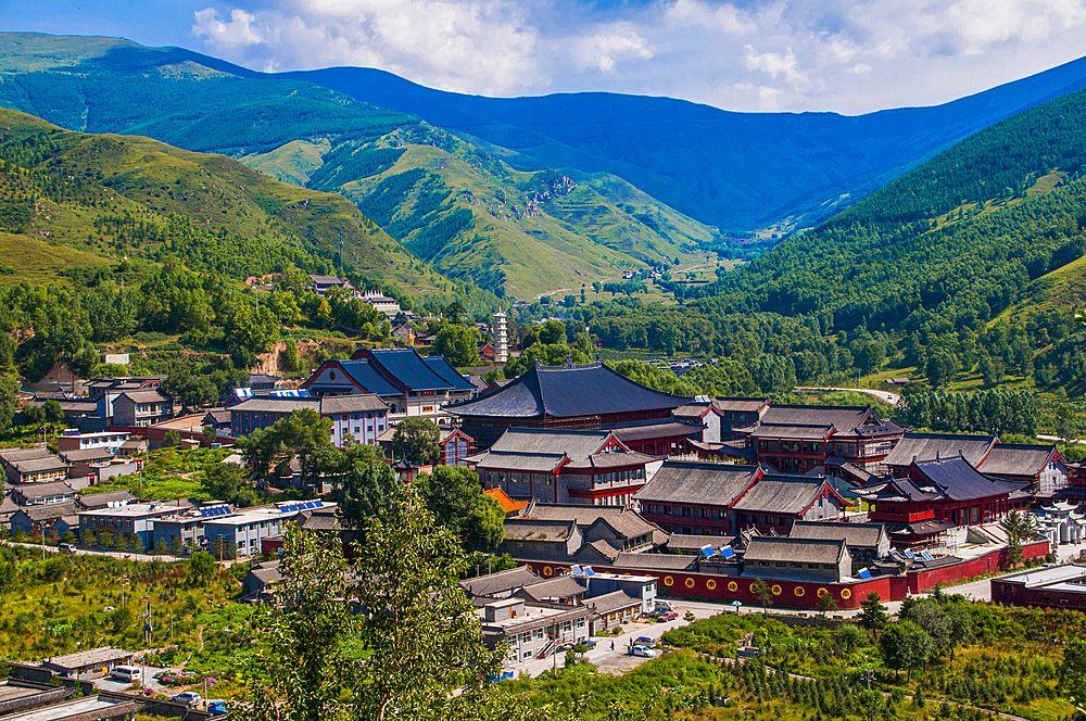 The monastery complex of Wudai Shan (Mount Wutai), UNESCO World Heritage Site, Shanxi, China, Asia