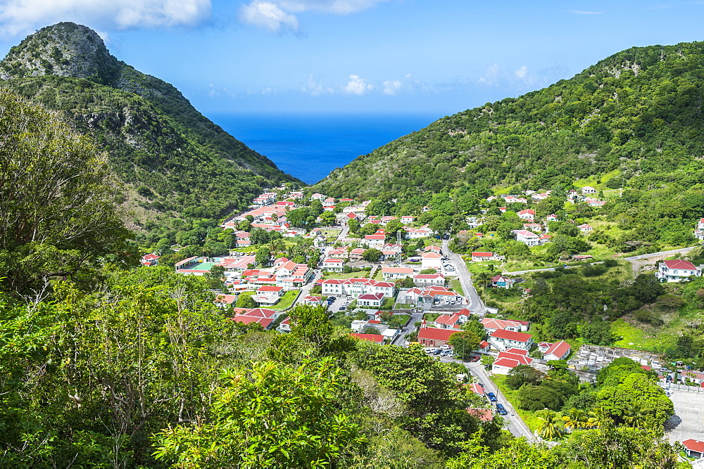 View over The Bottom, capital of Saba, Netherland Antilles, West Indies, Caribbean, Central America