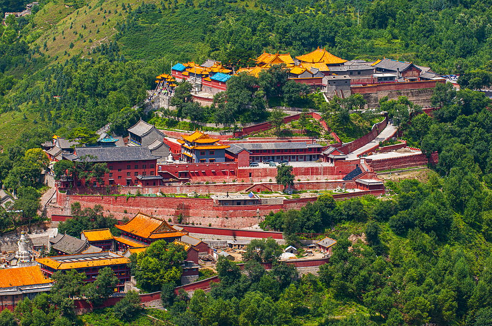 The monastery complex of Wudai Shan (Mount Wutai), UNESCO World Heritage Site, Shanxi, China, Asia