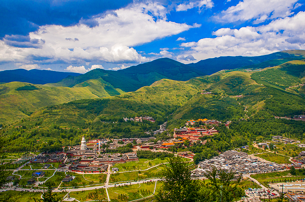 The monastery complex of Wudai Shan (Mount Wutai), UNESCO World Heritage Site, Shanxi, China, Asia