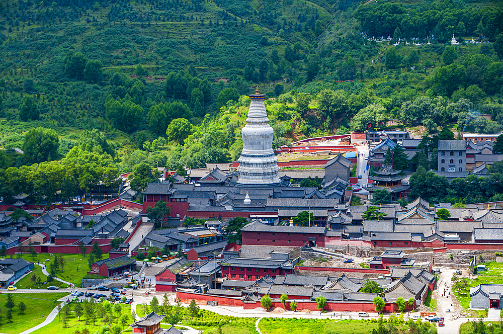 The monastery complex of Wudai Shan (Mount Wutai), UNESCO World Heritage Site, Shanxi, China, Asia