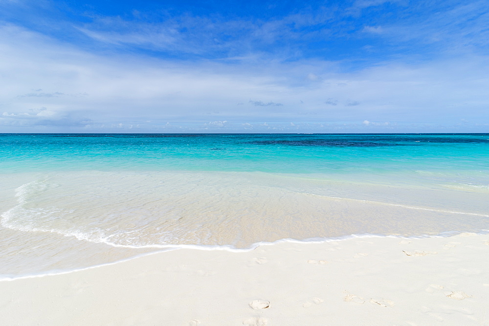 Turquoise waters and whites sand on the world class Shoal Bay East beach, Anguilla, British Oversea territory, West Indies, Caribbean, Central America