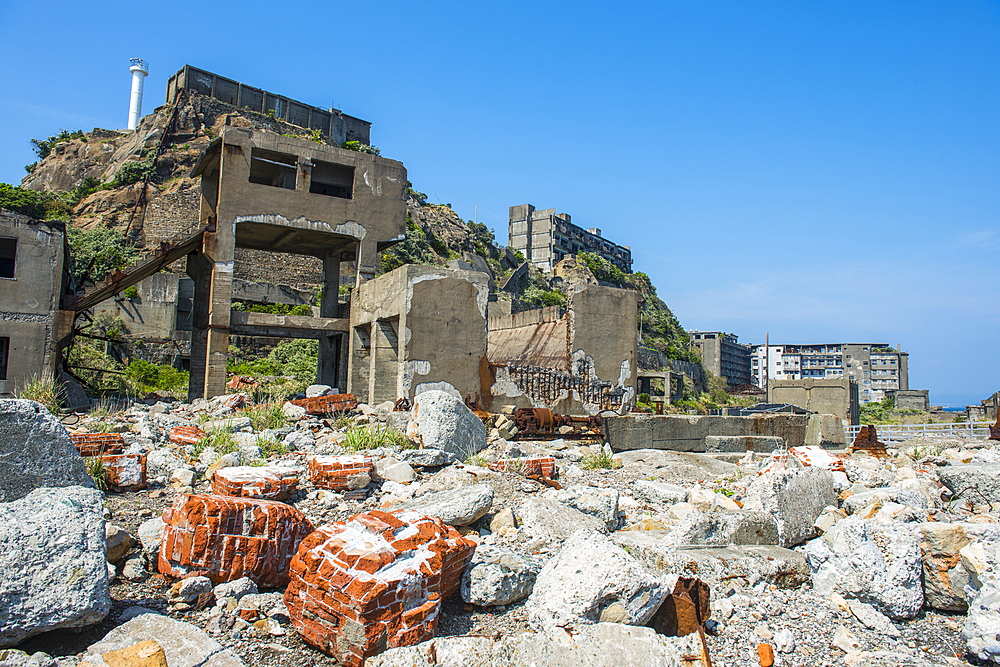 Hashima Island (Gunkanjima) (Warship Island) (Battleship Island), Nagasaki, Kyushu, Japan, Asia