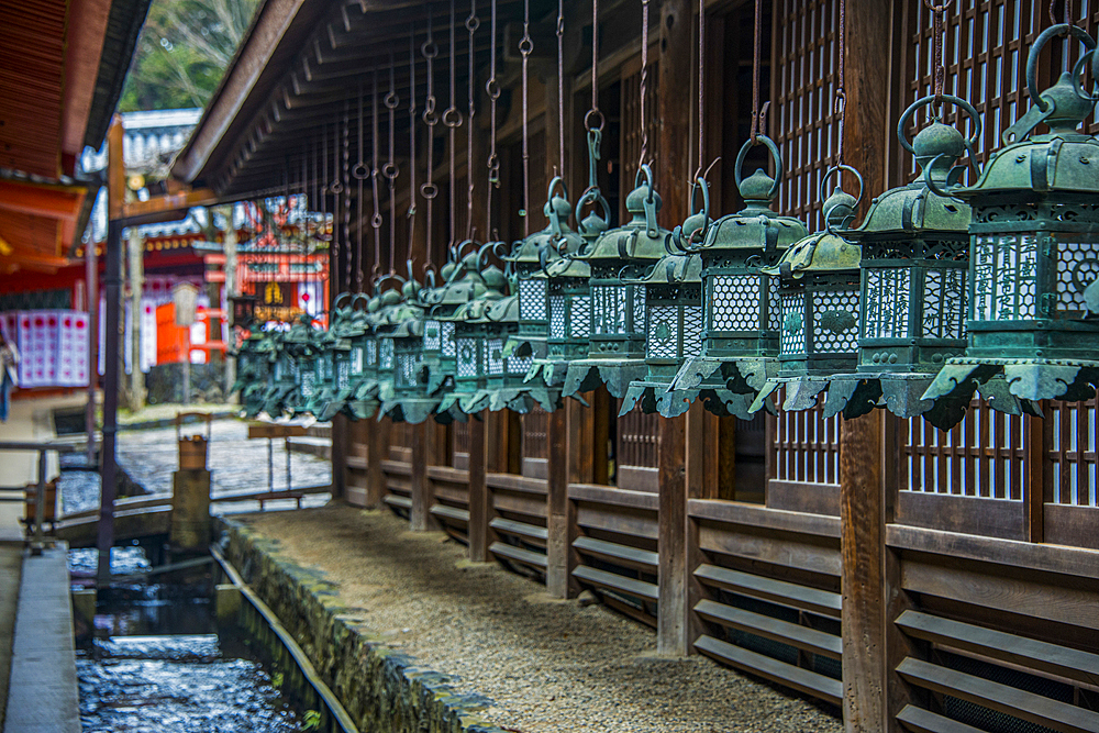 Lots of lights, UNESCO World Heritage Site, Nara, Kansai, Honshu, Japan, Asia