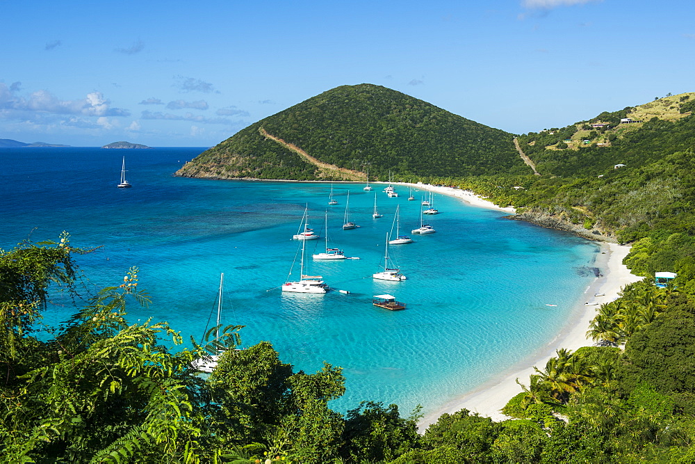 Overlook over White Bay, Jost Van Dyke, British Virgin Islands, West Indies, Caribbean, Central America