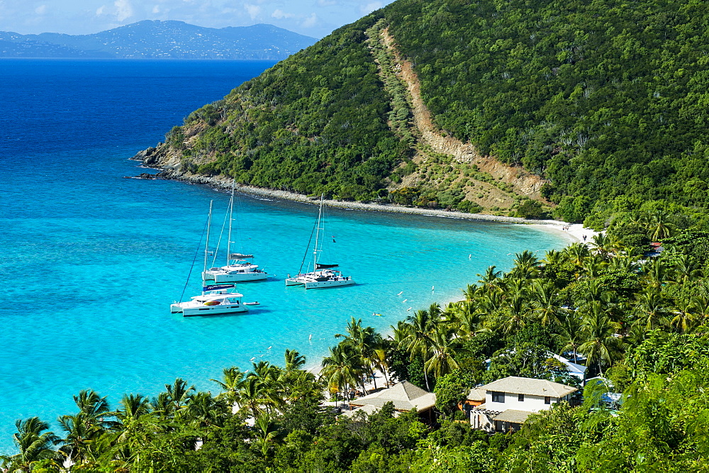 View over White Bay, Jost Van Dyke, British Virgin Islands, West Indies, Caribbean, Central America