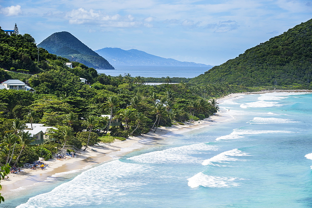 View over Long Beach, Tortola, British Virgin Islands, West Indies, Caribbean, Central America